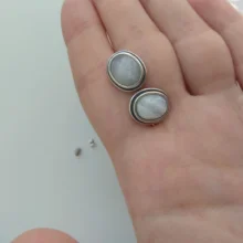 Natural Oval 6x10 8x12 10x14 MM piedra lunar de plata de ley 925 pendientes para las mujeres joyería de la vendimia de la fiesta de compromiso aniversario regalo venta al por mayor