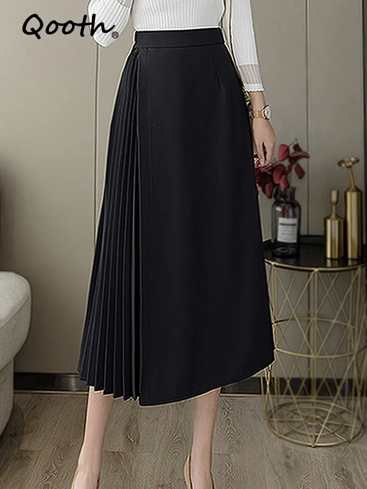 Qooth Summer High-waisted Midi A-line Skirt Black Pencil Office Lady Bodycon Skirt Elegant Long Skirts Korean Fashion QT1272
Qooth Summer High-waisted Midi A-line Skirt Black Pencil Office Lady Bodycon Skirt Elegant Long Skirts Korean Fashion QT1272