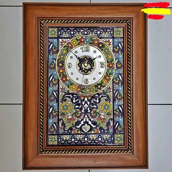 Wall Clock rectangular - wood frame 40 cm./16in. - Ceramics Spanish - Glazed up handmade - 24 k gold - Home and decoration -
Wall Clock rectangular - wood frame 40 cm./16in. - Ceramics Spanish - Glazed up handmade - 24 k gold - Home and decoration -