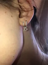 ROXI 1PC 26 letras en inglés de oreja Piercing pendiente de Plata de Ley 925 inicial oído hebilla pendientes de aro para la joyería de las mujeres