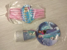Decoraciones de fiesta de cumpleaños Disney Frozen para niñas, bolsas de regalo, platos y vasos de papel, artículos de vajilla desechables para baby shower