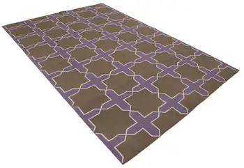 184x273 Cm Purple Handmade Dhurrie Rug-6x9 Ft
184x273 Cm Purple Handmade Dhurrie Rug-6x9 Ft