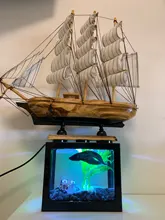 Mini acuario con lámpara LED USB para peces betta, tanque para peces con luz para lucha de peces