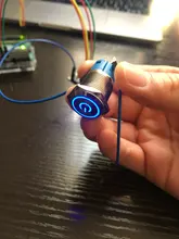 Switch White-Light Push-Button Led-Power Self-Locking-Type Metal Auto 16mm Green 220V