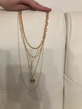 Collar Vintage multicapa con forma de moneda para mujer, Gargantilla, Color dorado y plateado, retrato de moda, cadena gruesa, joyería