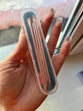 ATOMUS 4 unids/set eliminación de acné agujas de acero inoxidable Facial Blackhead punto grano removedor Extractor herramienta para cuidado de la cara