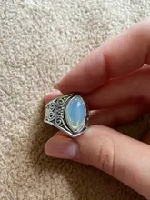 Anillos de cristal de curación grande Tibetano para mujer, joyas de piedra lunar indio antiguo bohemio, joyería fina, regalos para chicas