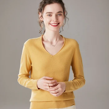 2020 Autumn and Winter New Cashmere Sweater Woman V-Neck Pullover Slim Warm Knitted Sweater Free Shipping Solid Color Sweater
2020 Autumn and Winter New Cashmere Sweater Woman V-Neck Pullover Slim Warm Knitted Sweater Free Shipping Solid Color Sweater