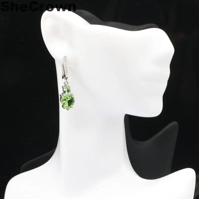 SheCrown Heart Shape Created Green Tsavorite Garnet White CZ Gift For Sister Silver Earrings 34x8mm
SheCrown Heart Shape Created Green Tsavorite Garnet White CZ Gift For Sister Silver Earrings 34x8mm