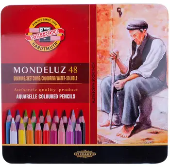 Set of watercolor pencils Koh-i-Noor mondeluz in a metal pencil case 48 color
Set of watercolor pencils Koh-i-Noor mondeluz in a metal pencil case 48 color