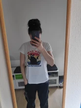 Camiseta con estampado de Pew Madafakas para mujer, camiseta divertida de gato negro asesino con pistola, camisetas de manga corta para Halloween, camisetas para mujer