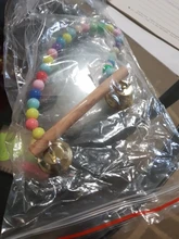 Swing-Toy Bird-Supplies Parrots Wooden Perch Beads Hanging Natural with Colorful