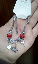 Pulsera con forma de llave de corona antigua para mujer, Original, abalorio de 6 colores, cuentas de cristal, pulsera y brazalete, regalos de joyería DIY