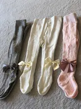 Pantis de malla con lazo para bebés, medias ajustadas de algodón para chico de 0 a 4 años, primavera y otoño