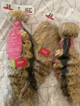 Vanlov 613 mechones con cierre brasileño de la onda profunda 3 mechones con cierre Rubio Remy extensiones de cabello humano mechones con cierre