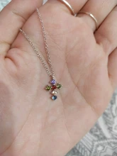 CANNER-collar de plata de ley 925 para mujer, collares con colgante de circón de colores cruzados, joyería femenina, collares de Color dorado