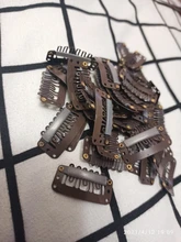 Alegría y belleza 40 unids/lote U rubia/marrón/Negro/plata/luz marrón Snap Clip para el cabello Peluca de extensión de 32mm