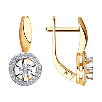 Sokolov drop earrings with stones in combined gold with diamonds, fashion jewelry, 585, women's male, long earrings
Sokolov drop earrings with stones in combined gold with diamonds, fashion jewelry, 585, women's male, long earrings