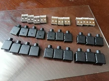 10 juegos de conectores USB 2,0 para conexión de datos, enchufe tipo A macho de 4 pines, adaptador de montaje, Tipo De Soldadura, carcasa de plástico negro