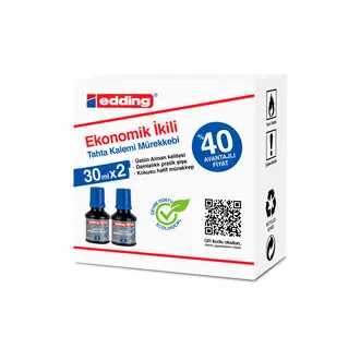 Edding Bt30 Whiteboard pen Ink 30 Ml Blue 2pcs, Markers, bullet journal, brush pen, collet, From Turkey, Fast Shipping 
Edding Bt30 Whiteboard pen Ink 30 Ml Blue 2pcs, Markers, bullet journal, brush pen, collet, From Turkey, Fast Shipping