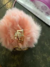 Gran oferta de 23 colores, abalorio mullido de conejo Artificial, bola llavero de pompones para mujer, bolso de coche, llavero, joyería EH343