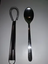 Batidor de mano mágico de acero inoxidable, minimezclador de huevos de cocina, salsas, 1 unidad, 20cm