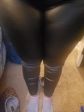 Pantalones de lápiz de cintura alta XL-5XL de talla grande para mujer, pantalones largos de piel sintética de PU, pantalones ajustados elásticos sexis informales