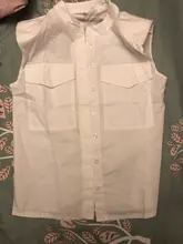 Womens Tops Blouses Padded Shoulder-Top Ootn-Stand-Collar Sleeveless Shirts Office Chic