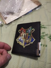 HP-cartera clásica de cuero Pu con estampado de Magic Academy para hombre y mujer, tarjetero plegable, monedero corto