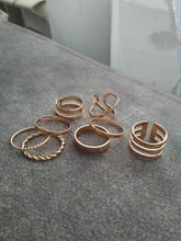 Doocna 8 unids/set Bohemia oro conjunto anillo conjuntos para los hombres y las mujeres geométrico Simple anillo de boda de toque de accesorios de joyería 10287