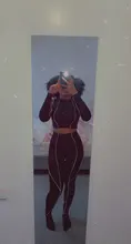 Kliou-Conjunto de dos piezas de fitness para mujer, top corto de manga larga negra, leggings de cintura alta de retales a rayas blancas, chándal activo