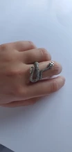 1 pieza nuevo europeo Retro Punk muy grandes espíritu anillo de serpiente de la personalidad de la moda estereoscópico anillo ajustable con apertura de la joyería