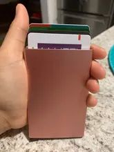 De acero inoxidable de calidad tarjeta de crédito titular hombres Slim Anti proteger viajes tarjetero ID mujeres Rfid cartera Metal caso Porte carta