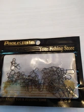 Conector de anzuelos de pesca de acero inoxidable, 50 unids/lote, Pin de enclavamiento, broche 4 #-12 #, giratorio para accesorios de anzuelo