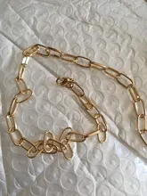 Gargantilla de cadena Punk para mujer, Collar de estilo Hip Hop, grande, grueso, de aluminio, dorado, cadena gruesa, joyería