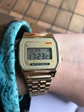 Reloj de correa de acero F91W para mujer, Digital, LED, Vintage, deportivo, militar, electrónico, regalo de San Valentín