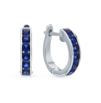 Silver earrings with sapphires sunlight sample 925 
Silver earrings with sapphires sunlight sample 925