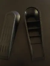 Topes de plástico con forma de cuña para puertas, amortiguadores de puerta antideslizantes negros para oficina, hogar, bebé, Tope de puerta de seguridad, 1/2 Uds.