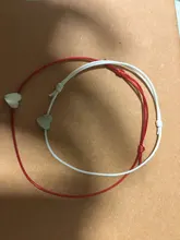 2 unids/lote Pequeño amor corazón pulsera de la suerte, rojo, negro, blanco, Color de la cuerda pulsera ajustable par de Pulseras de Moda al por mayor