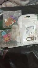 Llaveros de dibujos animados de cereza, Ángel y oso, funda de Metal para auriculares, colgante para chicas, mochila para estudiantes, baratijas de dibujos animados, joyería Kawaii