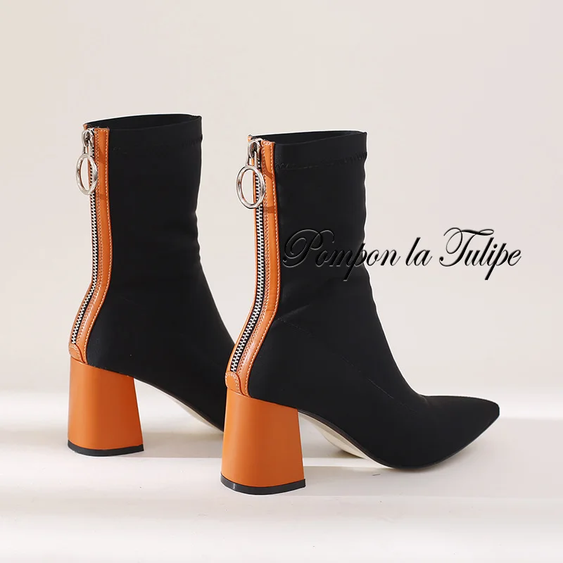 BHS 9011199 Chic Mixed Colors Elastic Lycra Fabrics Zipper 7CM Round Heel Pointed Toe Pigskin Lining Stylish Women Fashion Boot
BHS 9011199 Chic Mixed Colors Elastic Lycra Fabrics Zipper 7CM Round Heel Pointed Toe Pigskin Lining Stylish Women Fashion Boot