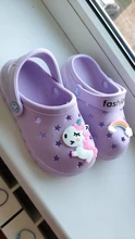 Zapatillas de unicornio para niño y niña, zapatos de arcoíris para niño pequeño, animales, zapatillas de bebé al aire libre, zapatillas de PVC con dibujos animados para niño 2019
