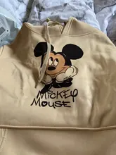 Disney las mujeres sudaderas con capucha Mickey Mouse sudaderas con capucha de dibujos animados Tops de manga larga bolsillos sudaderas con capucha moda mujer