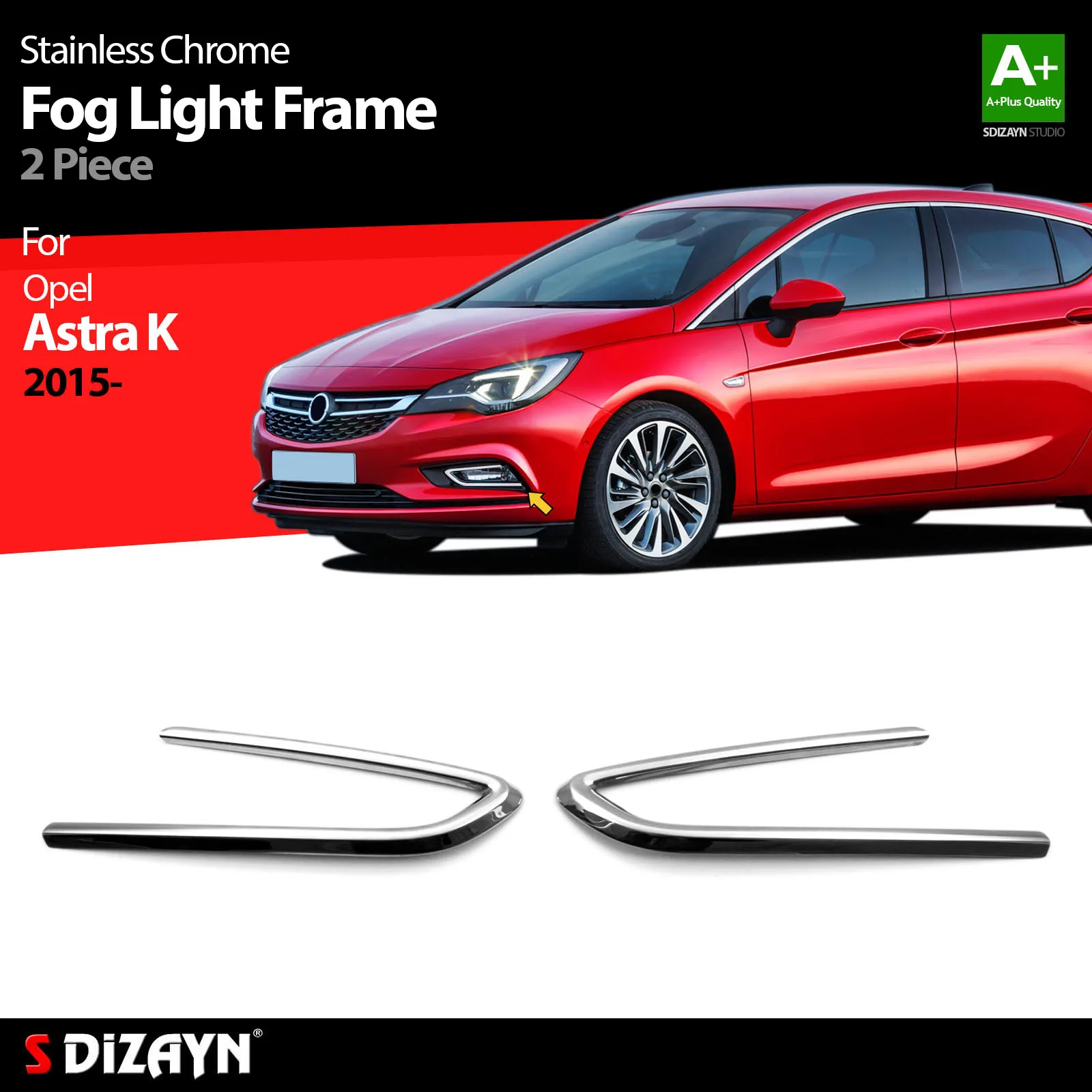 S Dizayn For Opel Astra K Chrome Fog Light Frame Stainless Steel 2 Pcs Exterior Car Accessories Parts Auto Products Stickers
S Dizayn For Opel Astra K Chrome Fog Light Frame Stainless Steel 2 Pcs Exterior Car Accessories Parts Auto Products Stickers
