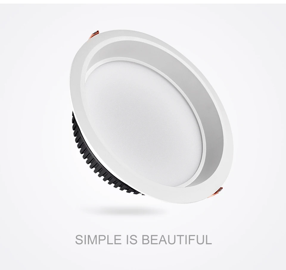 SCON DC220V/110V 7W 12W Bathroom Living room Bedroom All White Modern Thin Bezel Frame Ceiling Dimmable Recessed LED Downlight