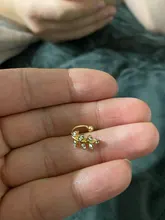 Pendiente de Clip de hoja de oro para mujer, sin Piercing, Puck Rock, Vintage, cristal, joyería