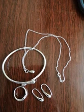 Conjunto de joyería nupcial para mujer, juego de joyas de plata 2020, collar de gota de agua, brazaletes, anillos, pendientes, regalos de fiesta 925