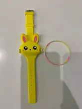 Relojes de goma con dibujos para niños, relojes infantiles electrónicos de goma con, con animaciones de conejos, funda abatible