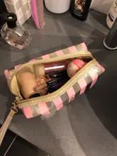 Láser a prueba de Bolsas de cosméticos mujeres Neceser, bolso de la bolsa de PVC de lavado de viaje bolsa organizador caso Mujer Bolsas