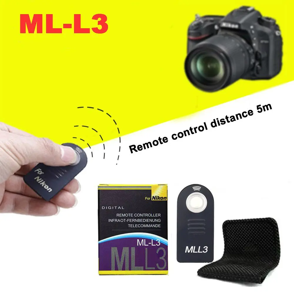 

Fomito ML-L3 ML L3 IR Wireless Infrared Shutter Release Remote Control for Nikon D5200 D3200 D7100 D90 D7200 D610 D7000 D80 D90